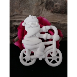 Babbo Natale su bici in gesso ceramico profumato