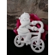 Babbo Natale su bici in gesso ceramico profumato
