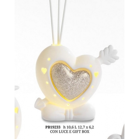 Profumatore cuore traforato oro con luce led