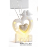 Profumatore cuore con scritta love ed uccellini con luce led