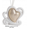 Profumatore cuore bianco ed oro metallizzato