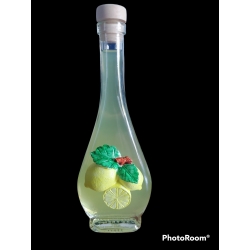 Liquore fragolino 100 ml in bottiglia vetro con oggetto in resina
