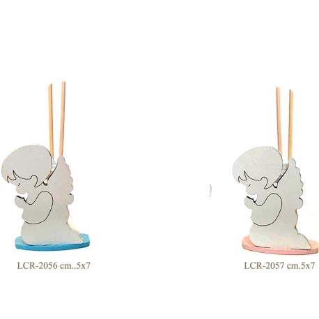 Diffusore - profumatore angelo in legno rosa o celeste