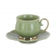 Set 6 tazzine caffè verde ed oro