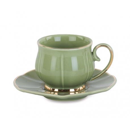 Set 6 tazzine caffè verde ed oro