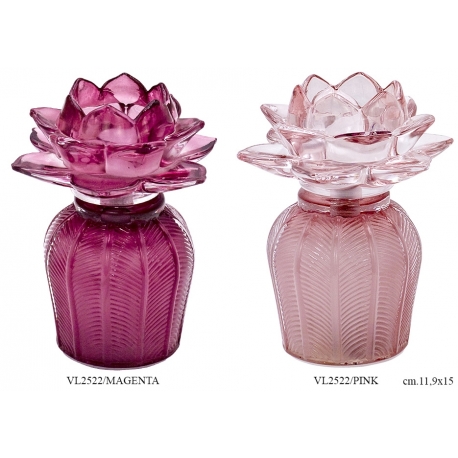 Lampada vetro fiori di loto
