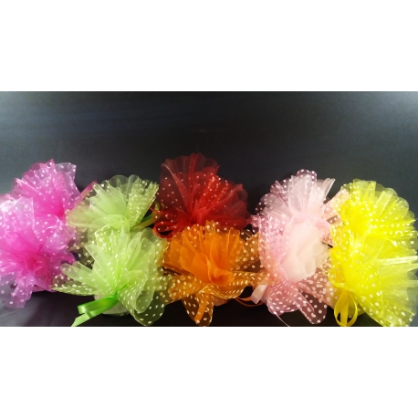 Saccottino tulle pois con confetti e biglietto