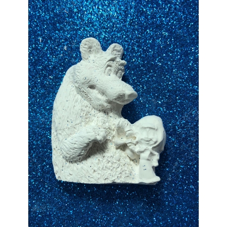 Masha ed orso in gesso ceramico profumato per il fai da te