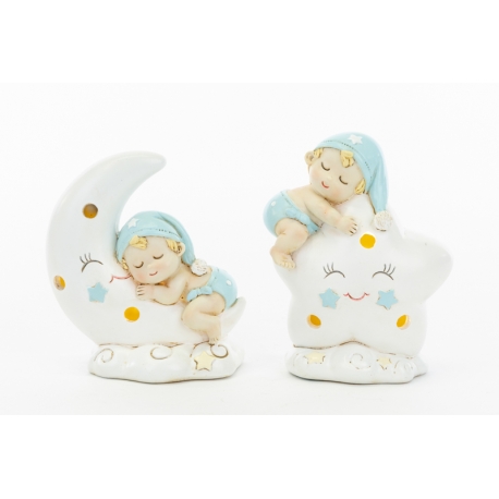 Bimba su luna e stella con luce led 9,5x6,5xh.11
