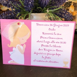 Invito prima comunione bimba personalizzato