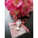 Bustina con merletto rosa antico porta confetti con gessetto profumato