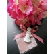 Bustina con merletto rosa antico porta confetti con gessetto profumato