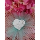 Cuore con sacra famiglia gesso ceramico