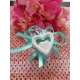 Doppio cuore in gesso ceramico profumato