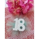 Numero 18 in gesso ceramico da 6 cm