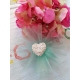 Cuore con ricamo in gesso ceramico profumato