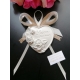 Segnaposto cuore con rose e scritta "love forver " in gesso ceramico profumato