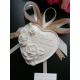 Segnaposto cuore con rose e scritta "love forver " in gesso ceramico profumato