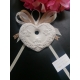 Segnaposto cuore con fedi e scritta I DO in gesso ceramico profumato