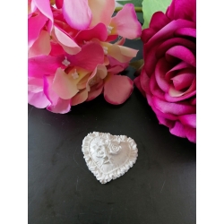 Cuore con rose - roselline in gesso ceramico profumato