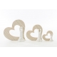 Sposi porcellana con cuore legno h 7,5 cm - 12 pezzi