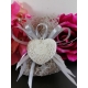 Cuore con ricamo in gesso ceramico profumato