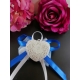 Cuore con ricamo in gesso ceramico profumato
