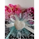 Cuore con ricamo in gesso ceramico profumato