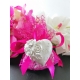 Cuore con rose a rilievo e scritta I love you in gesso ceramico profumato