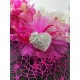 Cuore con rose a rilievo e scritta I love you in gesso ceramico profumato
