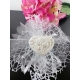 Cuore con rose a rilievo in gesso ceramico profumato