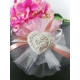 Cuore con rose a rilievo in gesso ceramico profumato