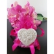 Cuore con rose a rilievo in gesso ceramico profumato