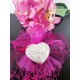 Cuore con rose a rilievo in gesso ceramico profumato