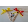 Segnaposto bottoncini Minnie in legno su astine