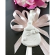 Biberon Shabby con fiocco e fiore gesso ceramico profumato
