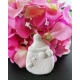 Biberon Shabby con fiocco e fiore gesso ceramico profumato