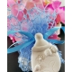 Biberon Shabby con fiocco e fiore gesso ceramico profumato