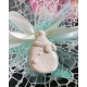 Biberon Shabby con fiocco e fiore gesso ceramico profumato