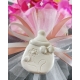 Biberon Shabby con fiocco e fiore gesso ceramico profumato