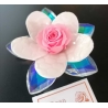 Fiore cristallo boreale con fiore porcellana e rosa eterna