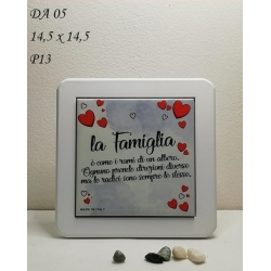 Quadro porcellana con frase sulla famiglia