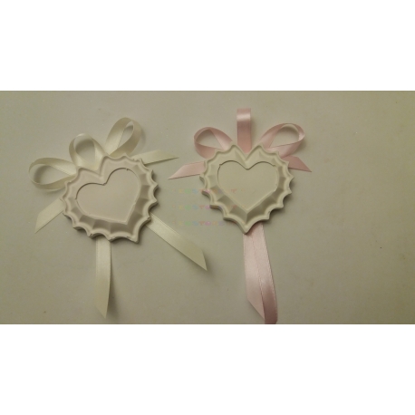 Segnaposto cuore maxi con merletto